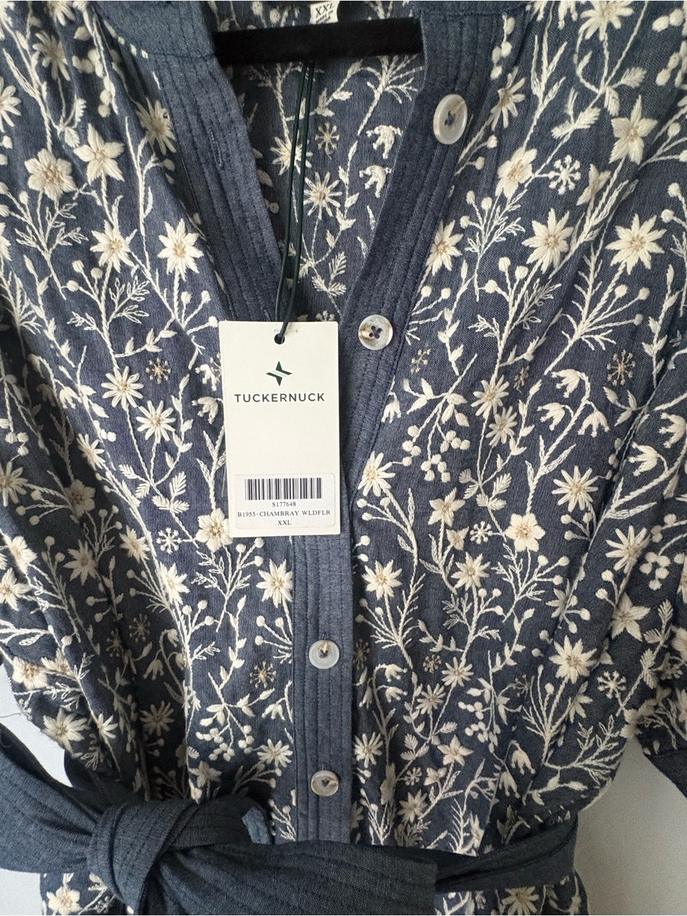 Tuckernuck Embroidered Chambray Wildflower Meadows Prescott Dress XXL - Picture 4 of 10
